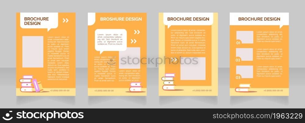 Senior high school presentation blank brochure layout design. Vertical poster template set with empty copy space for text. Premade corporate reports collection. Editable flyer paper pages. Senior high school presentation blank brochure layout design
