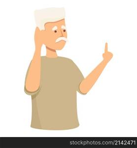 Senior man deaf icon cartoon vector. Diverse person. Disability man. Senior man deaf icon cartoon vector. Diverse person