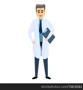 Senior man doctor icon. Cartoon of senior man doctor vector icon for web design isolated on white background. Senior man doctor icon, cartoon style