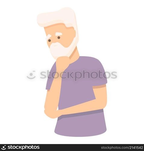 Senior man memory icon cartoon vector. Loss memory. Alzheimer dementia. Senior man memory icon cartoon vector. Loss memory