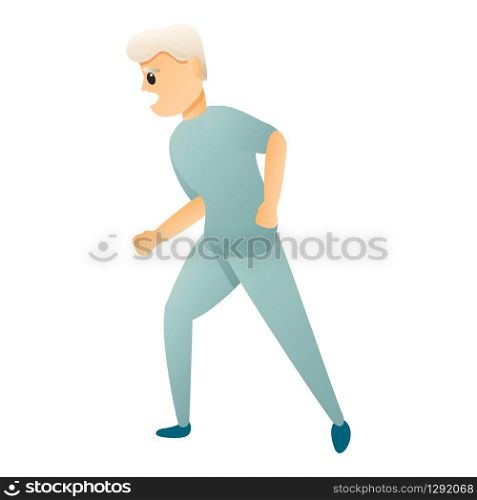 Senior man mental hospital icon. Cartoon of senior man mental hospital vector icon for web design isolated on white background. Senior man mental hospital icon, cartoon style