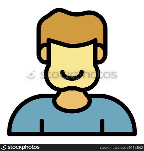 Senior man overweight icon. Outline senior man overweight vector icon color flat isolated. Senior man overweight icon color outline vector