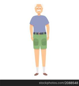 Senior man tourist icon cartoon vector. Adult phone. Older beard. Senior man tourist icon cartoon vector. Adult phone