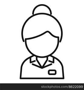 Senior woman agent icon outline vector. Call center. Hotline contact. Senior woman agent icon outline vector. Call center