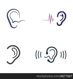 sense of  hearing or ear  icon logo vector
