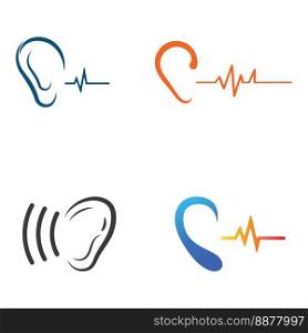 sense of  hearing or ear  icon logo vector