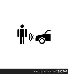 Sensing System Assist. Flat Vector Icon. Simple black symbol on white background. Sensing System Assist Flat Vector Icon