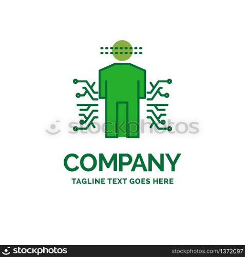 Sensor, body, Data, Human, Science Flat Business Logo template. Creative Green Brand Name Design.