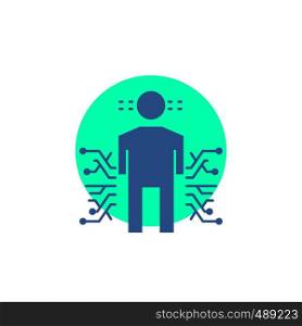 Sensor, body, Data, Human, Science Glyph Icon.. Vector EPS10 Abstract Template background