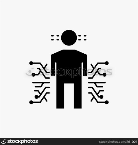 Sensor, body, Data, Human, Science Glyph Icon. Vector isolated illustration