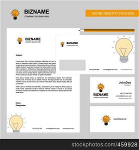 Seo bulb Business Letterhead, Envelope and visiting Card Design vector template