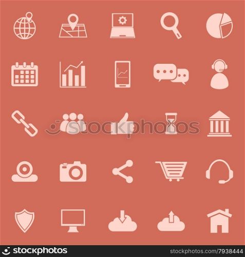 SEO color icons on orange background, stock vector