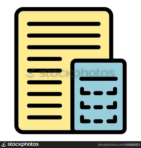 Seo contract icon outline vector. Site search. Chart element color flat. Seo contract icon vector flat