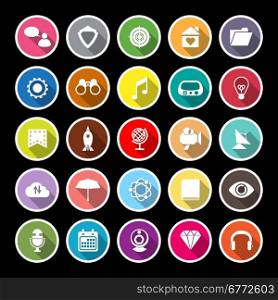SEO flat icons with long shadow, stock vector