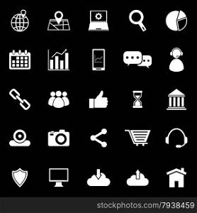 SEO icons on black background, stock vector