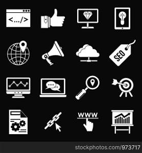 SEO icons set vector white isolated on grey background . SEO icons set grey vector