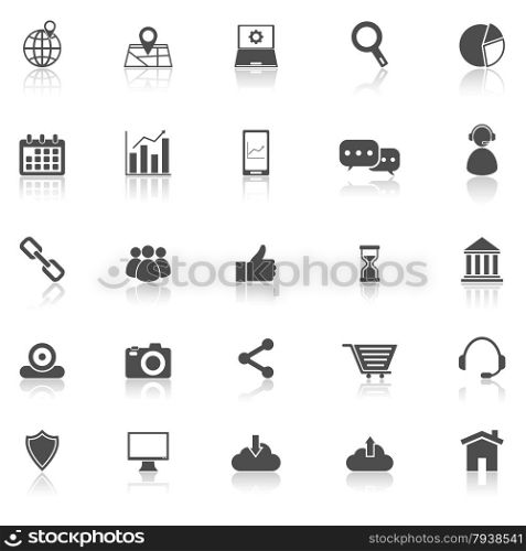 SEO icons with reflect on white background, stock vector