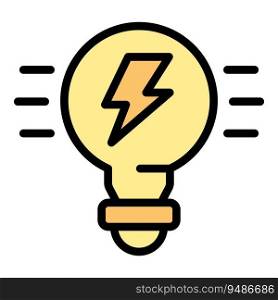 Seo idea bulb icon outline vector. Kpi site. Business trend color flat. Seo idea bulb icon vector flat