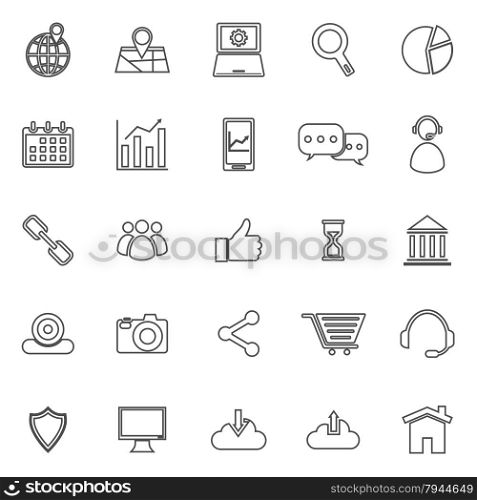 SEO line icons on white background, stock vector