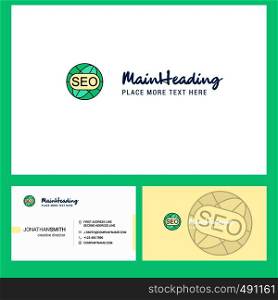 Seo Logo design with Tagline & Front and Back Busienss Card Template. Vector Creative Design