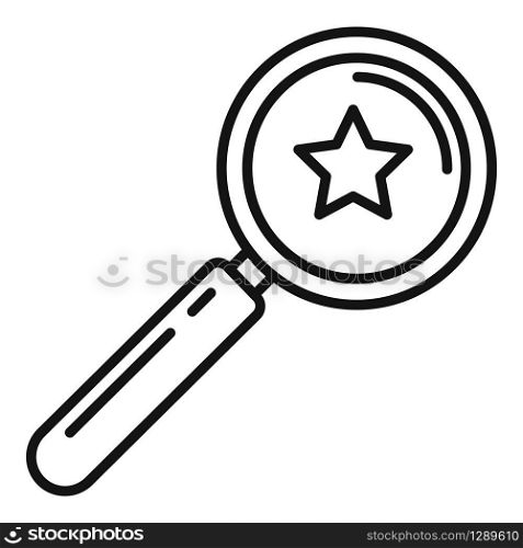 Seo magnifier icon. Outline seo magnifier vector icon for web design isolated on white background. Seo magnifier icon, outline style
