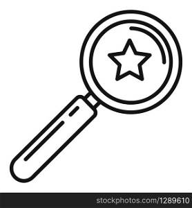 Seo magnifier icon. Outline seo magnifier vector icon for web design isolated on white background. Seo magnifier icon, outline style