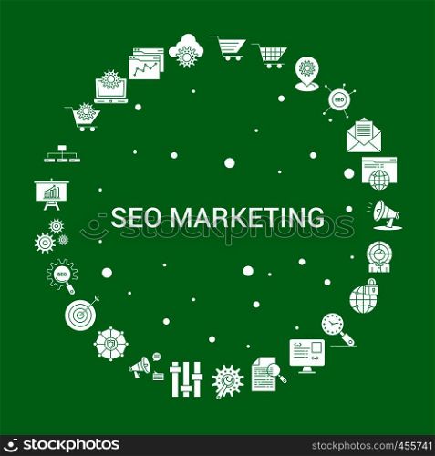 SEO Marketing Icon Set. Infographic Vector Template