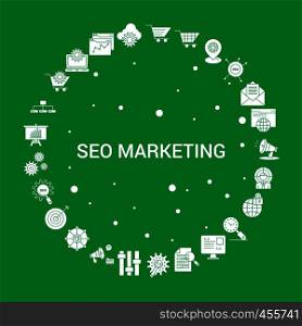 SEO Marketing Icon Set. Infographic Vector Template