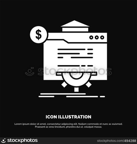 seo, progress, globe, technology, website Icon. glyph vector symbol for UI and UX, website or mobile application. Vector EPS10 Abstract Template background