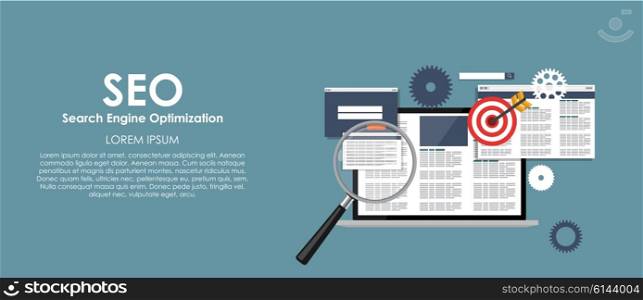 SEO Search Engine Optimazation Vector illustration. Flat computing background. EPS10. SEO Search Engine Optimazation Vector illustration. Flat computi