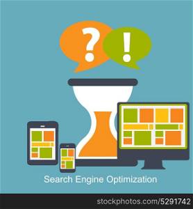 SEO - Search Engine Optimization Flat Icon Vector Illustration