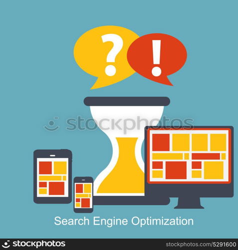 SEO - Search Engine Optimization Flat Icon Vector Illustration. EPS10. SEO - Search Engine Optimization Flat Icon Vector Illustration