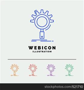 seo, search, optimization, process, setting 5 Color Line Web Icon Template isolated on white. Vector illustration. Vector EPS10 Abstract Template background