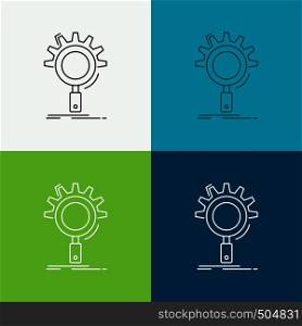 seo, search, optimization, process, setting Icon Over Various Background. Line style design, designed for web and app. Eps 10 vector illustration. Vector EPS10 Abstract Template background