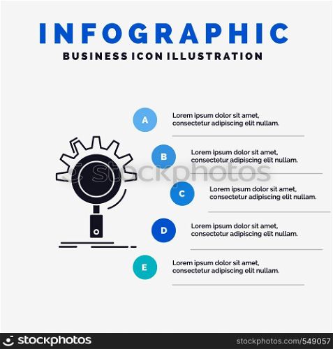 seo, search, optimization, process, setting Infographics Template for Website and Presentation. GLyph Gray icon with Blue infographic style vector illustration.. Vector EPS10 Abstract Template background