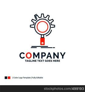 seo, search, optimization, process, setting Logo Design. Blue and Orange Brand Name Design. Place for Tagline. Business Logo template.