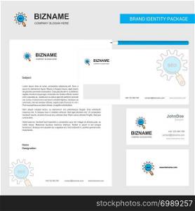 Seo setting Business Letterhead, Envelope and visiting Card Design vector template