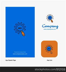 Seo setting Company Logo App Icon and Splash Page Design. Creative Business App Design Elements
