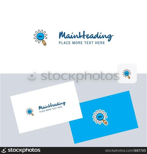 Seo setting vector logotype with business card template. Elegant corporate identity. - Vector