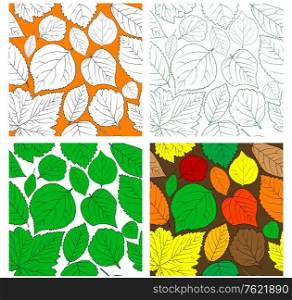 Seot of seamless leaves for background design