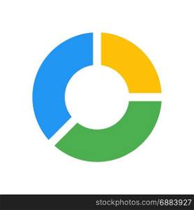 separate doughnut chart, icon on isolated background,