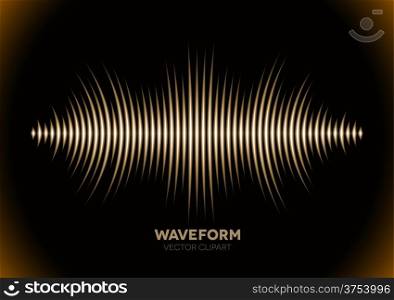 Sepia retro sound waveform with sharp peaks