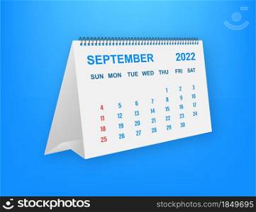 September 2022 Calendar Leaf. Calendar 2022 in flat style. Vector illustration. September 2022 Calendar Leaf. Calendar 2022 in flat style. Vector illustration.