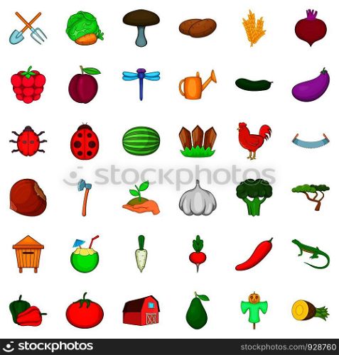 September icons set. Cartoon style of 36 september vector icons for web isolated on white background. September icons set, cartoon style