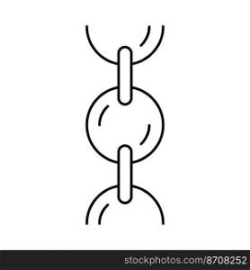 sequin chain line icon vector. sequin chain sign. isolated contour symbol black illustration. sequin chain line icon vector illustration