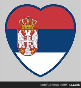 Serbia Flag In Heart Shape Vector illustration Eps 10.. Serbia Flag In Heart Shape Vector illustration Eps 10