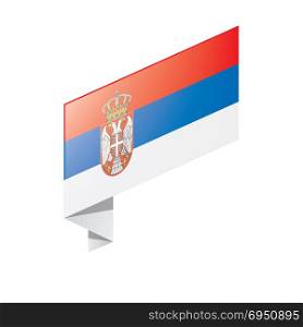 Serbia flag, vector illustration. Serbia flag, vector illustration on a white background