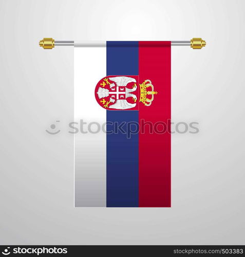 Serbia hanging Flag