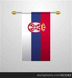Serbia hanging Flag