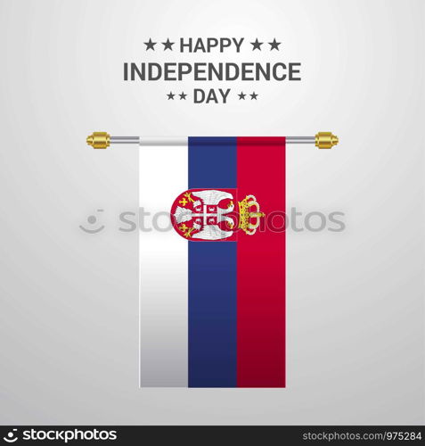 Serbia Independence day hanging flag background